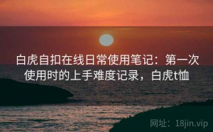 白虎自扣在线日常使用笔记：第一次使用时的上手难度记录，白虎t恤