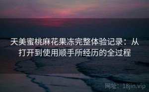 天美蜜桃麻花果冻完整体验记录：从打开到使用顺手所经历的全过程
