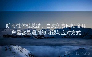 阶段性体验总结：白虎免费网站 新用户最容易遇到的问题与应对方式