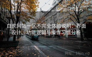 白虎网站一区不完全体验说明：界面设计、功能逻辑与操作习惯分析
