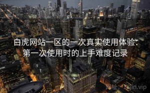 白虎网站一区的一次真实使用体验：第一次使用时的上手难度记录