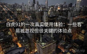 白虎91的一次真实使用体验：一些容易被忽视但很关键的体验点