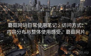蘑菇网站日常使用笔记：访问方式、内容分布与整体使用感受，蘑菇网片